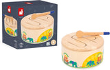Janod - Gioia Drum - Tambor + tambor de madera FSC - Juego de roles y educación musical temprana - Acuarela - A partir de 18 meses, J07650 Bebe Toys Naty Shop