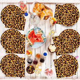 Patrón de leopardo Party Geschirr Kindergeburtstag Deko Geburtstag Party Geschirr Dschungel Pappteller Becher Servietten Babyparty Tischdeko Set