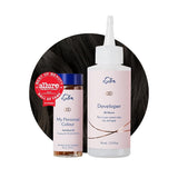Set de Tinte Capilar Permanente Cobertura 100% de Canas Coloración Casera 0% Amonia Tintes Capilares Tintes Multidimensionales Tintes Capilares Profesionales Naty Shop Tinte Capilar Negro Suave 2N