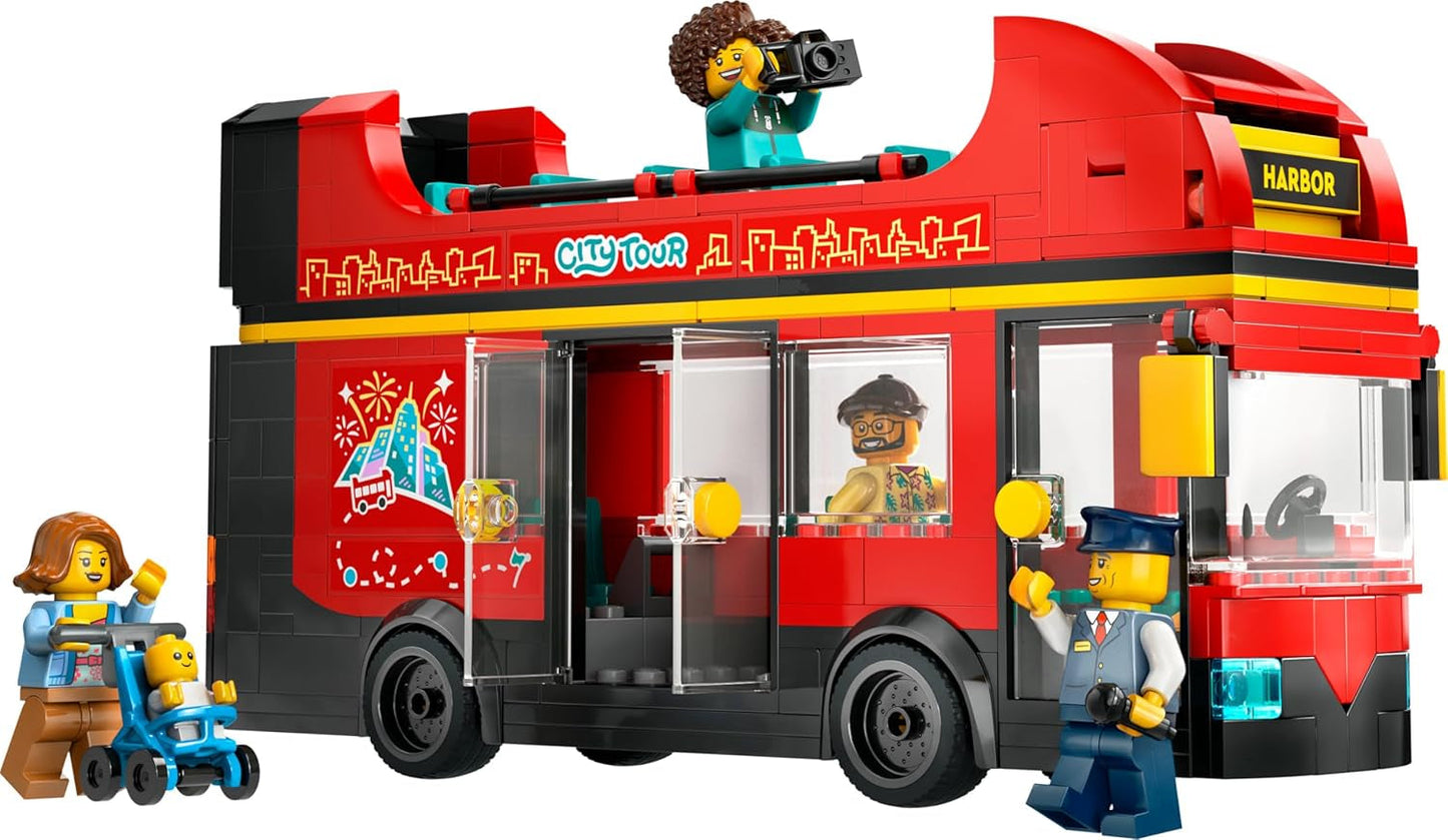 LEGO City Autobús de dos pisos, autobús de juguete de dos pisos, juego de vehículos para niñas y niños a partir de 7 años, contiene 5 figuras, incluido un bebé en un cochecito 60407 Juegos de construcción Besuche den LEGO-Store