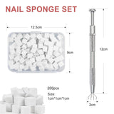 Qufiiry 200 piezas Nail Art Schwämme Mit Metallgreifer, Nagelkunst Schwammpinsel, Maniküre Zubehör Für Nägel, Um Eine Varavländ Von Gradient Nail Art Patterns para crear (blanco)