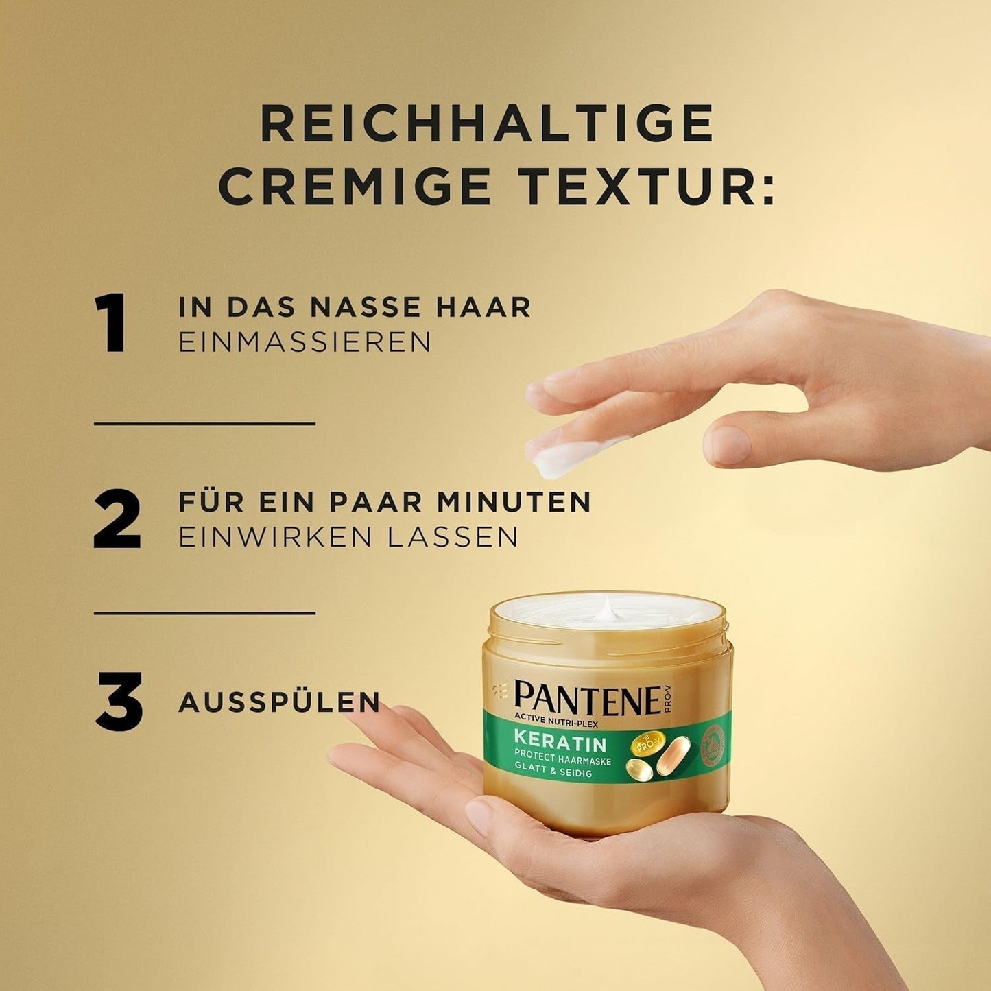 Pantene Pro-V Smooth & Silky Keratin Protect Hair Mask 500ml para cabello rizado y seco, Hasta 72 horas de cabello liso y brillante en una sola aplicación, Con fórmula Pro-V y Active Nutri-Plex Hair Mask Naty Shop