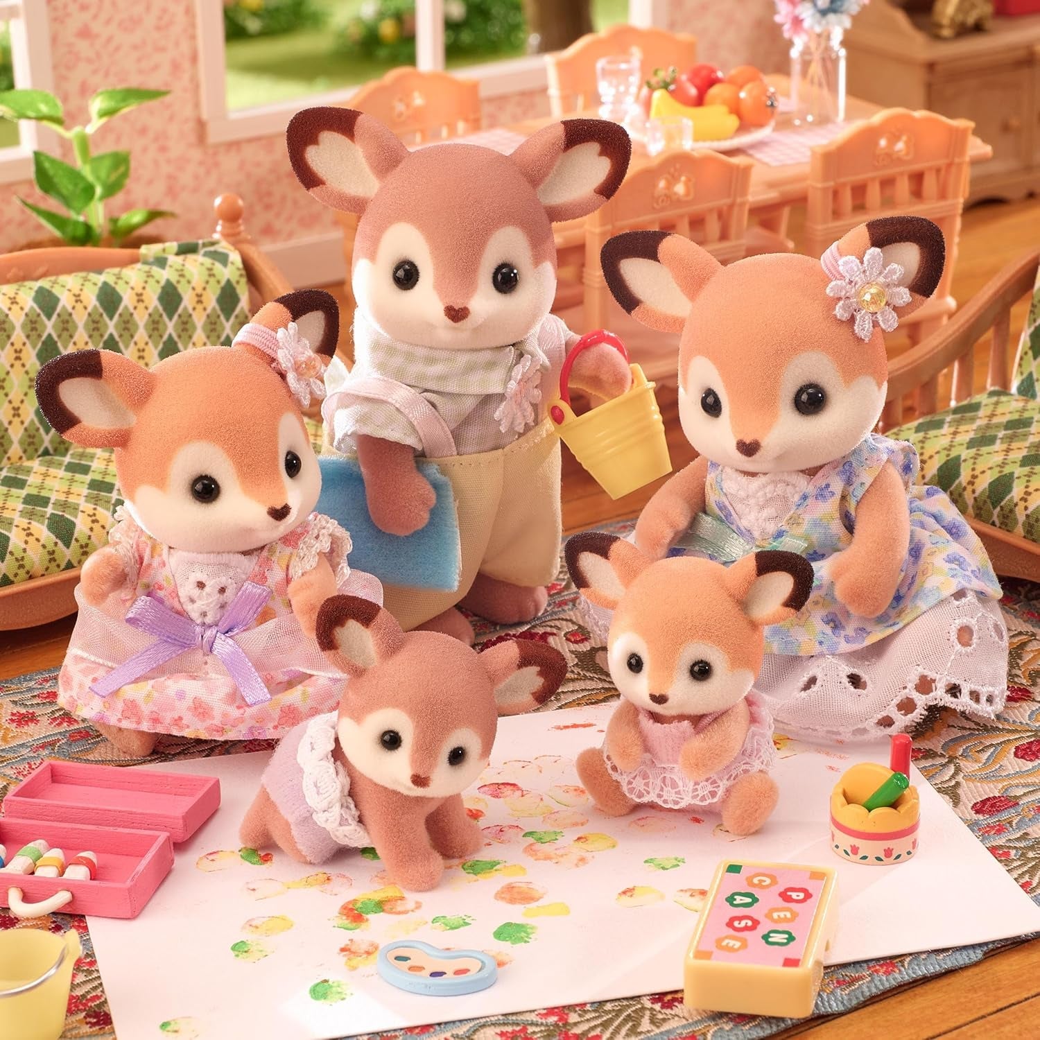 Sylvanian Families 5800 Ciervos Gemelos, Juego de Figuras de Animales, Figuras de Animales del Bosque, Juguete para Edades de 3 años en adelante