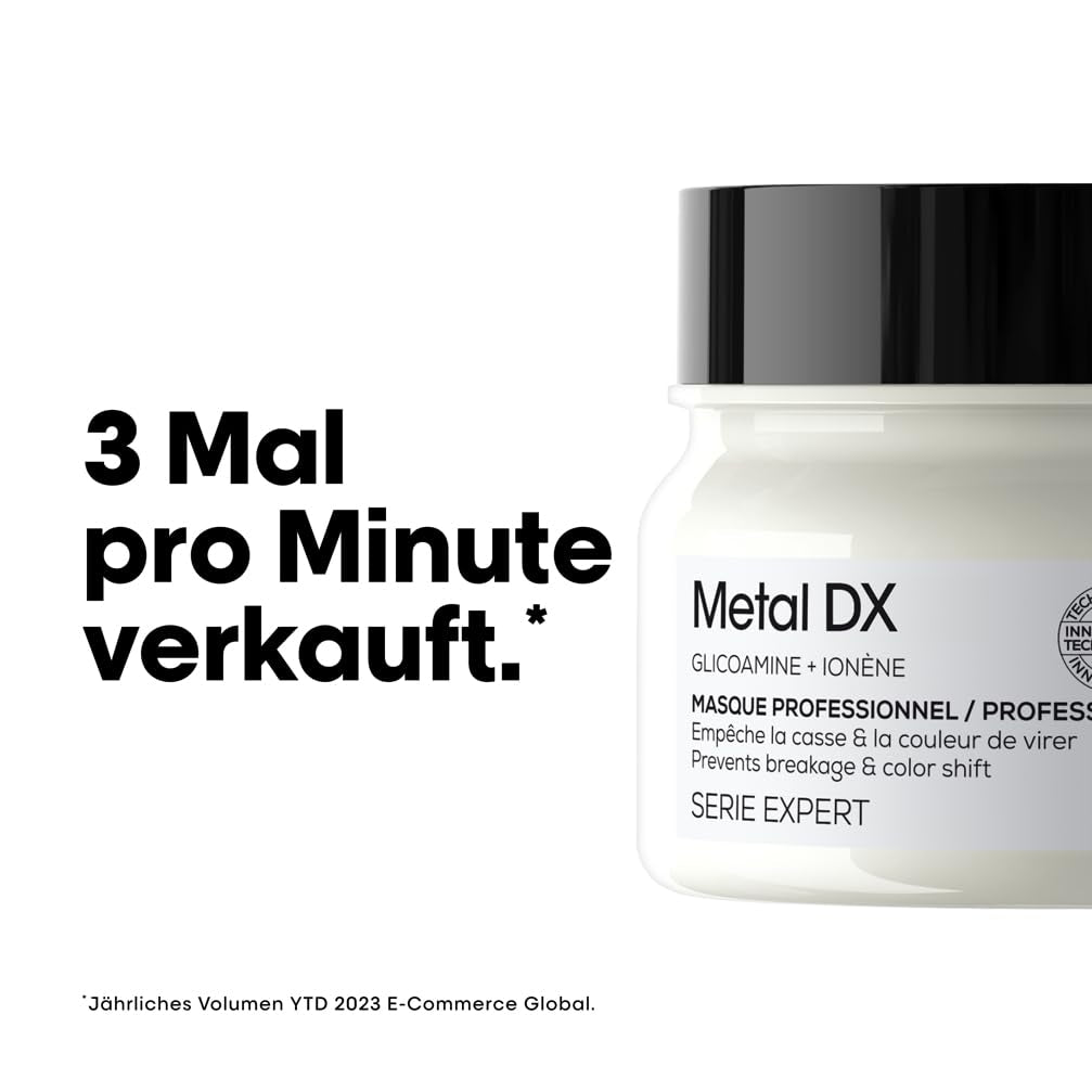 L'Oréal Professionnel Para cabellos teñidos, Colores radiantes y brillo, Gama Expert, Metal DX Hair Mask Naty Shop