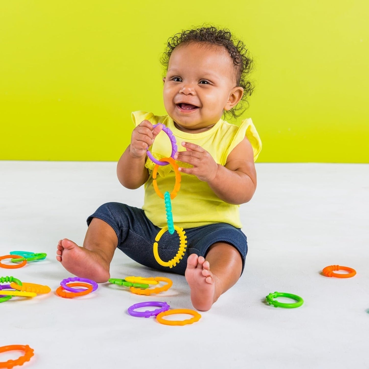 Bright Starts, Oball, eslabones de conexión de cadena para cochecito, muchos eslabones, plegable, fácil de colocar, fácil de limpiar, perfecto para viajar Bebe Toys Naty Shop