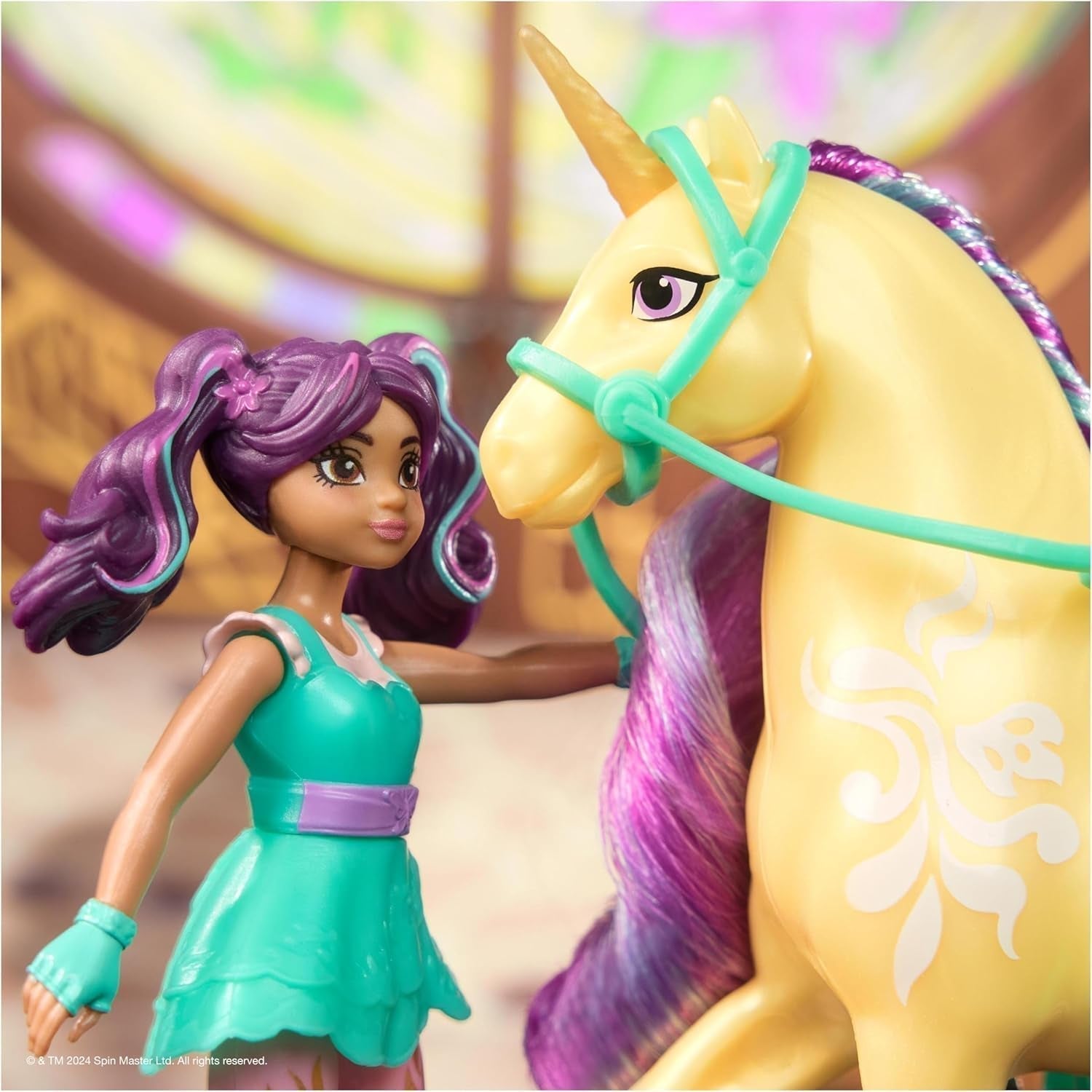 Unicorn Academy AVA y Unicorn Leaf Set - Figuras originales de aproximadamente 12 cm de alto de la popular serie de Netflix Con dos accesorios y cepillos para el cabello Para juegos de rol imaginativos, para niños a partir de 4 años Figuras de acción Naty Shop