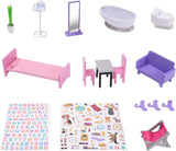 Olivia's Little World Big Dreamland Sunset Casa de Muñecas de Madera Interactiva para Niños Contemporánea 3 Pisos con 16 Muebles para Muñecas Accesorios Multi TD-13616A Casas de Muñecas Naty Shop