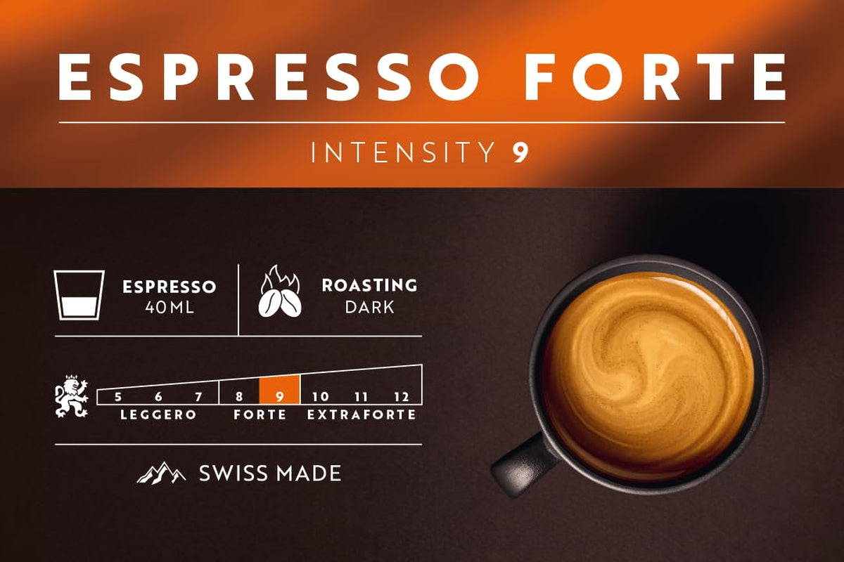 Café Royal Espresso Forte – Cápsulas de café compatibles con Nespresso®, 100% Arábica, con cuerpo, tueste medio, intensidad 9/12, 36 cápsulas