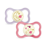 Chupete de silicona MAM Air 2 unidades Diseño extra ligero y ventilado Chupete respetuoso con los dientes Hecho de silicona especial MAM SkinSoft con caja para chupete 6-16 meses Oso/Rinoceronte