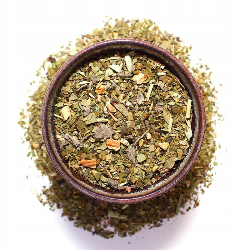 Cannabis brasileño original 50 g ● Té de yerba mate con harina de cáñamo y salvia ● Té de yerba mate de hojas de mate ● Cáscara de limón y limoncillo ● Té de yerba mate en hojas sueltas 50 g