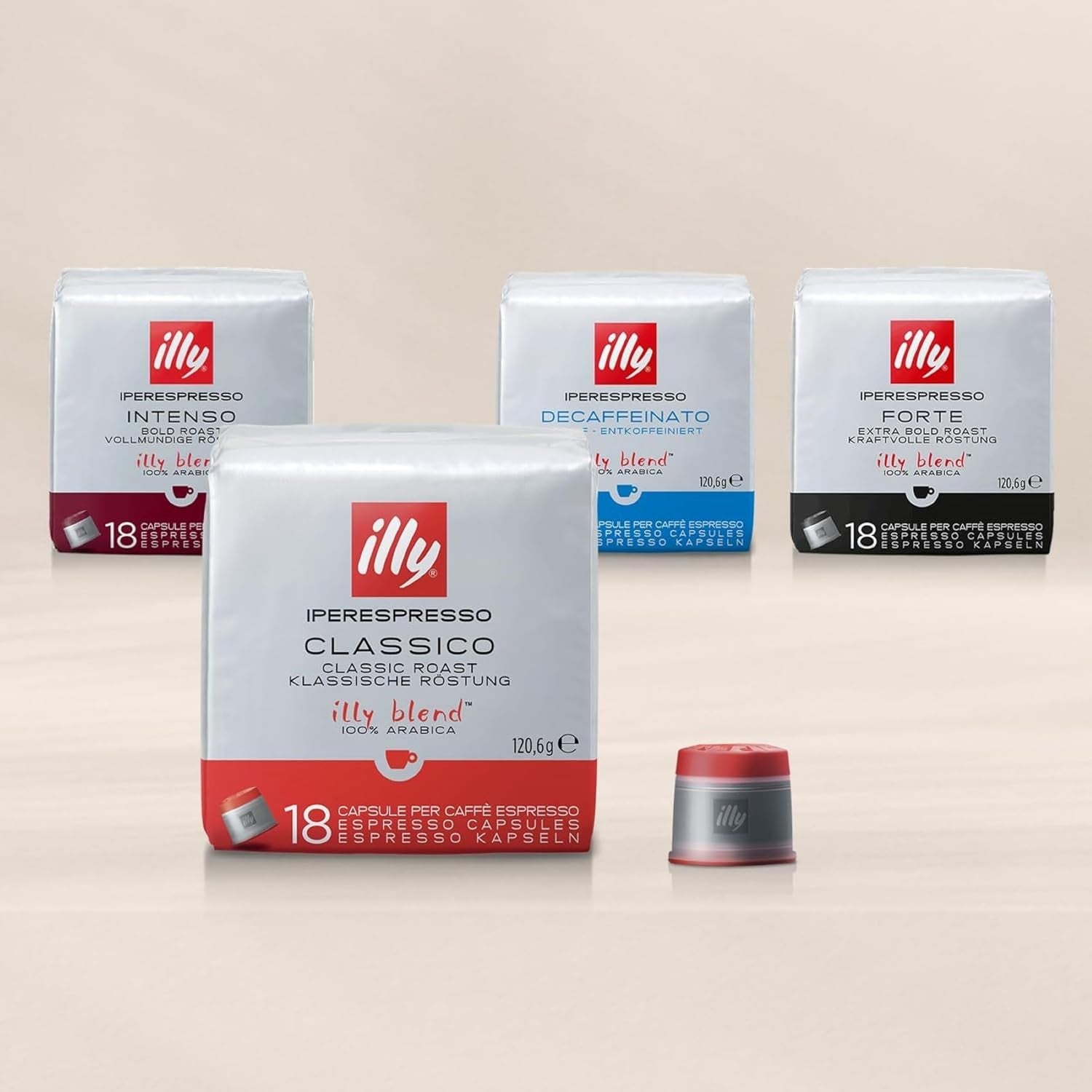 illy Iperespresso Kaffeekapseln klassische Röstung INTENSO, 1 paquete para 18 Kaffeekapseln