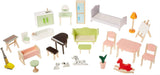 Amazon Basics Casa de muñecas de madera de 4 niveles y muebles, accesorios para muñecas de 12" Naty Shop Casas de muñecas