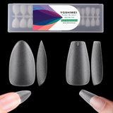 Uñas postizas de cubierta completa, paquete de 504, 12 tamaños de uñas postizas con pegamento para uñas, uñas artificiales acrílicas con caja de almacenamiento para salones de uñas y arte de uñas en casa DIY (cuadrado)