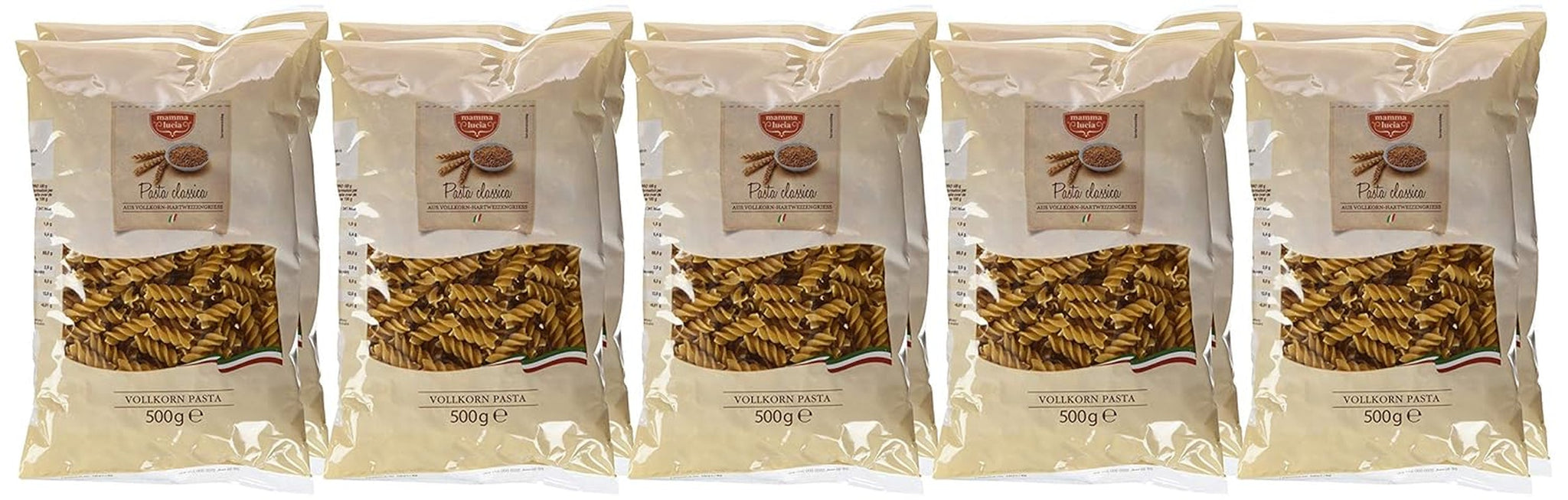Espirales de pasta integral, paquete de 10 (10 x 500 g)