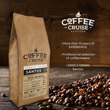 COFFEE CRUISE Santos Kaffeebohnen 1kg - Mittlere Röstung - Aroma Caramel - Für All Kaffeemaschinen - 100% Árabe