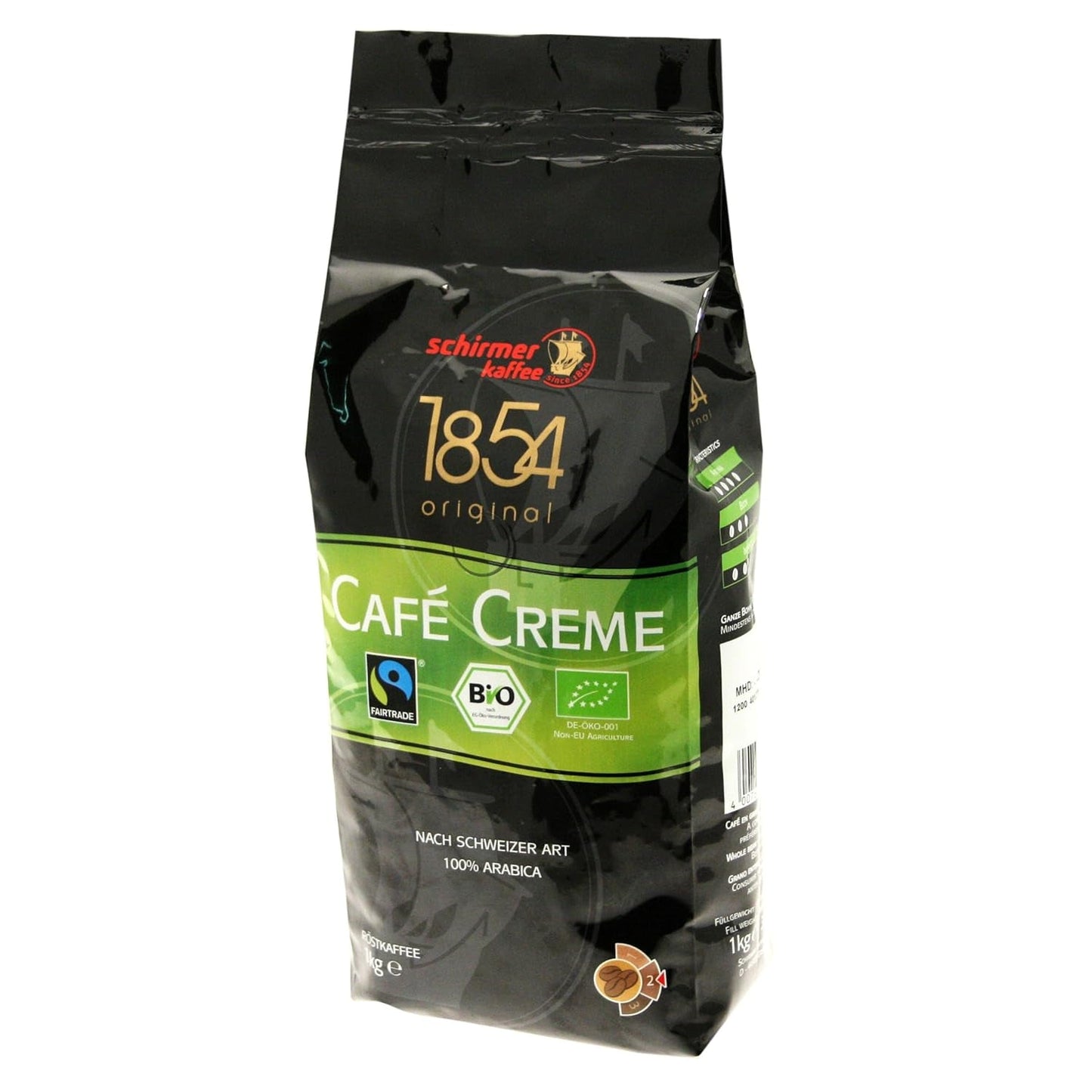 Café crema Fairtrade Cafe, granos enteros, 1000g