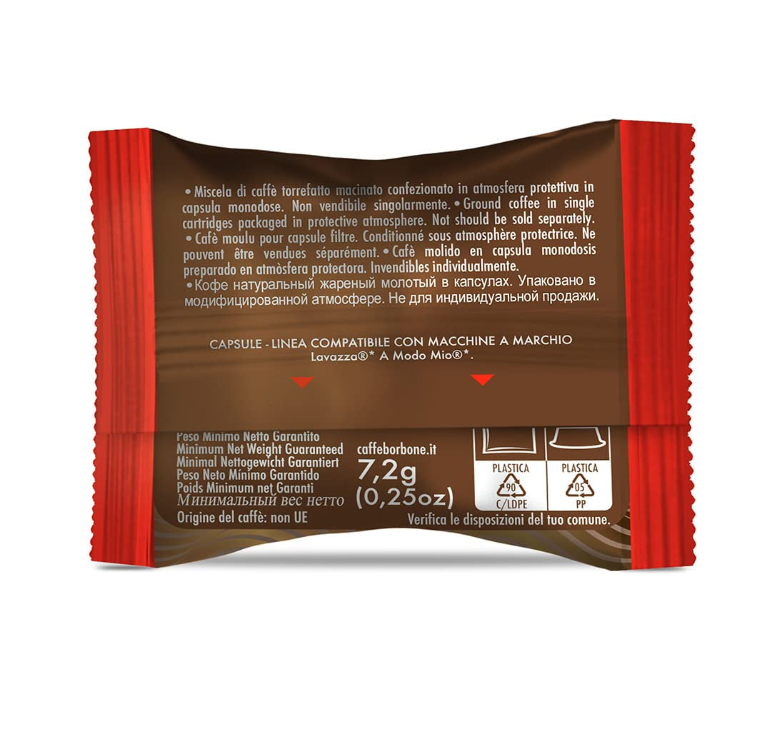 Caffè Borbone Kaffee Kapseln Don Carlo, Blue Mischung - 100 unidades & Kaffee Kapseln Don Carlo, Rote Mischung - 100 unidades - Compatible con Kaffeemaschinen der Marke Lavazza®* A Modo Mio®*