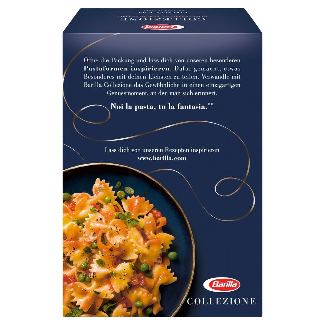 Barilla Collezione Farfalle Pasta elaborada con trigo duro de alta calidad, siempre al dente, (1 x 500 g)