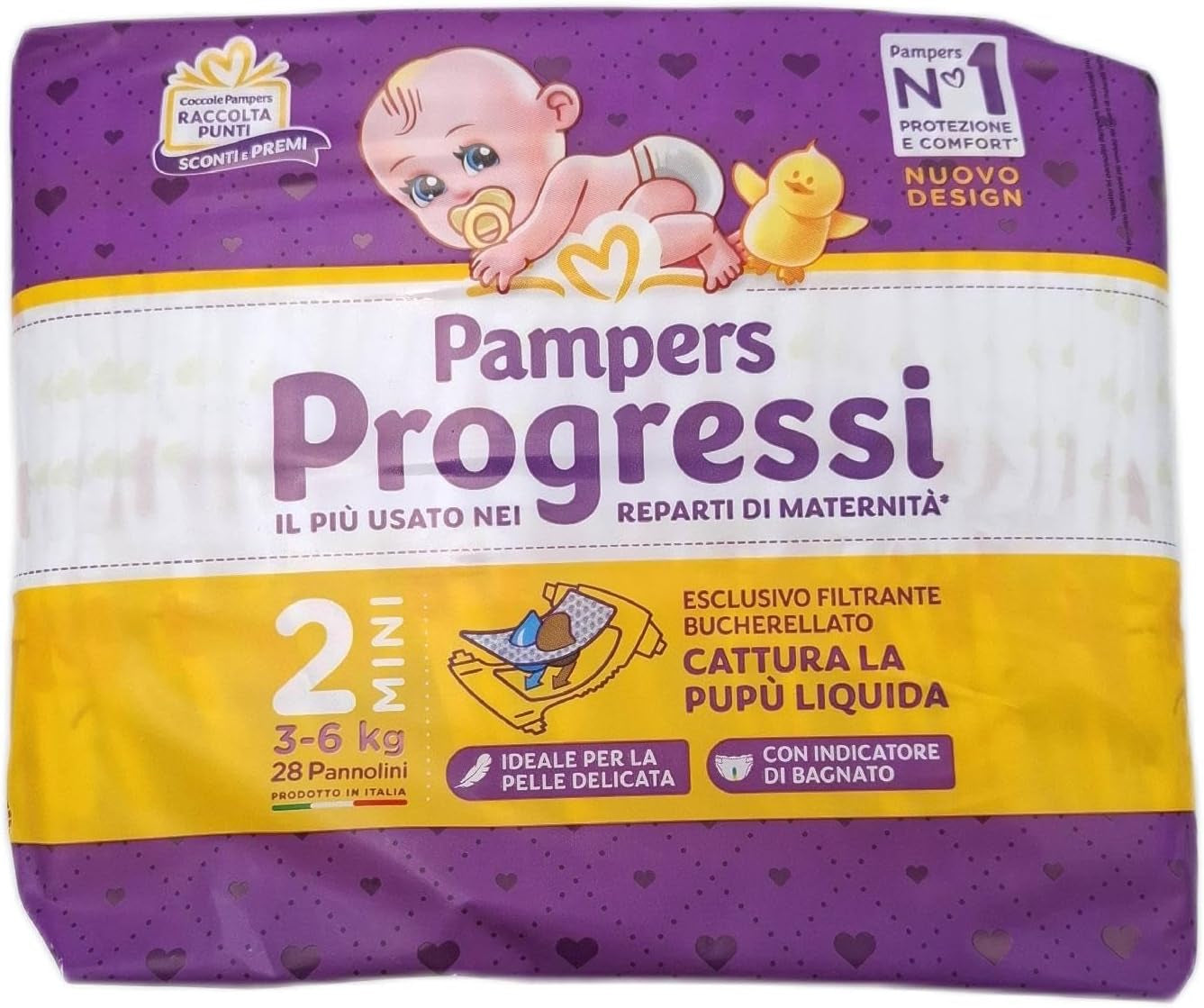 Pañales Pampers Progressi Maxi + 500 puntos extra de abrazo, talla 4 (7 – 18 kg), 126 pañales (talla estándar)