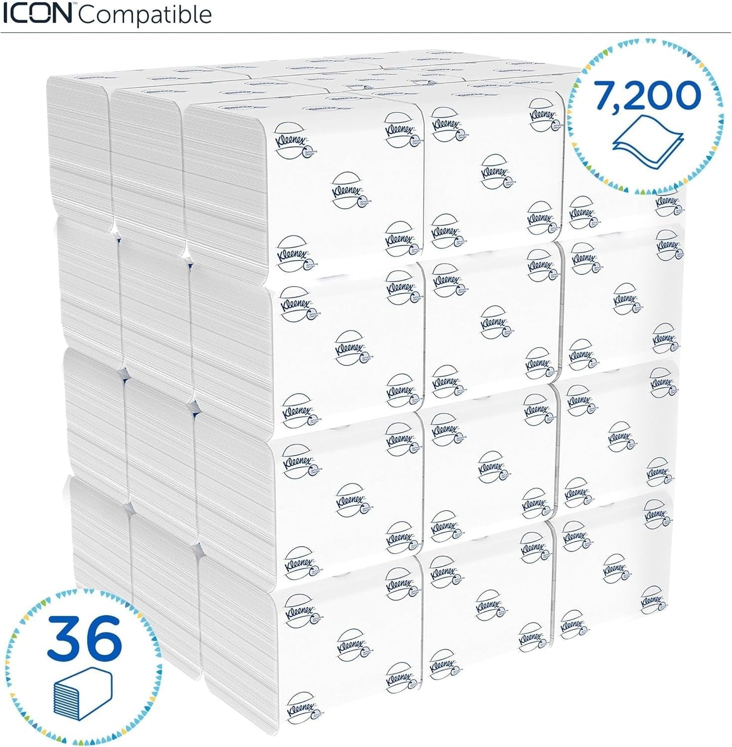 Kleenex 8408 papel higiénico de una sola hoja, papel higiénico de 2 capas en paquetes a granel, hecho de papel certificado Fsc, 36 paquetes x 200 hojas (7200 hojas)