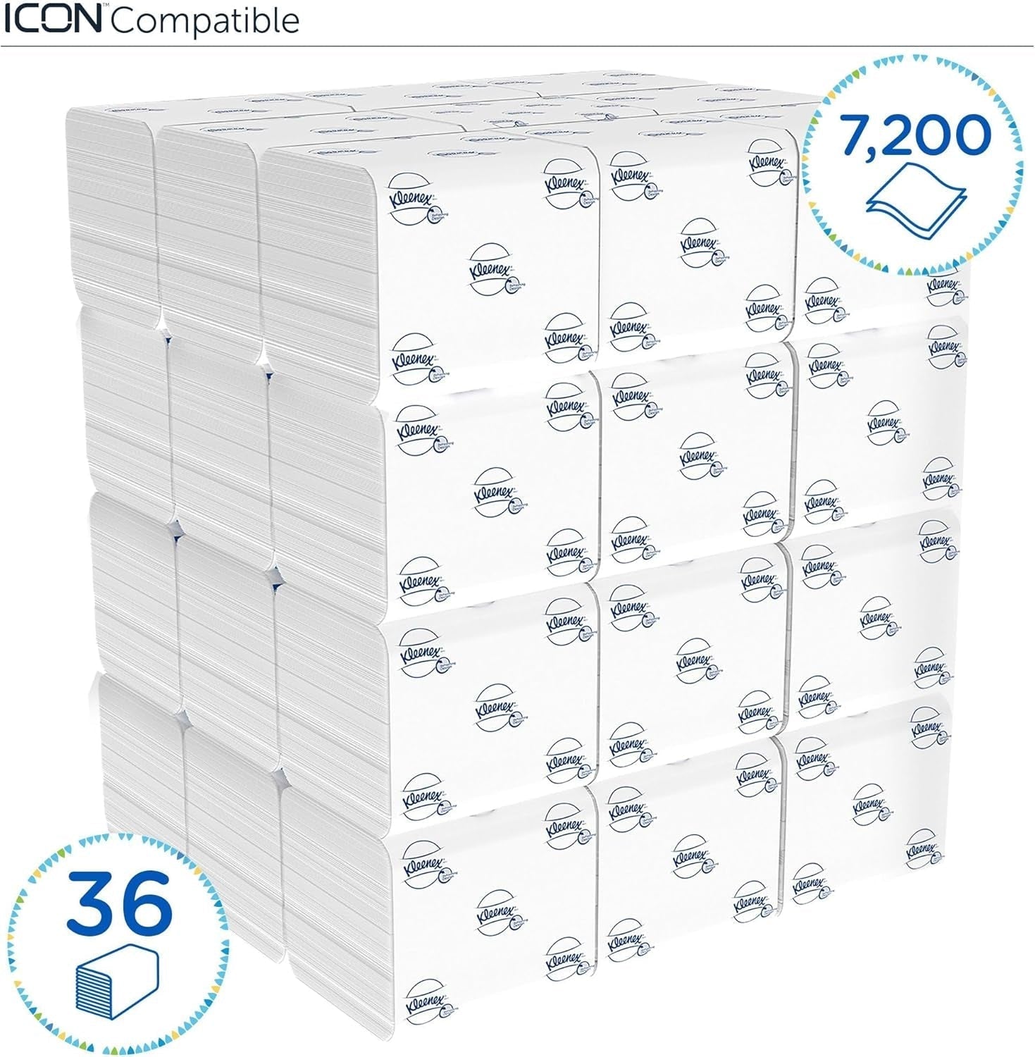 Kleenex 8408 papel higiénico de una sola hoja, papel higiénico de 2 capas en paquetes a granel, hecho de papel certificado Fsc, 36 paquetes x 200 hojas (7200 hojas)