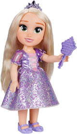 Disney Princess Rapunzel Muñeca de 35 cm, Ojos con Purpurina Reflectante, Articulaciones móviles, Vestido Desmontable, Zapatos, Corona, Pelo Largo y Rubio, para niñas a Partir de 3 años