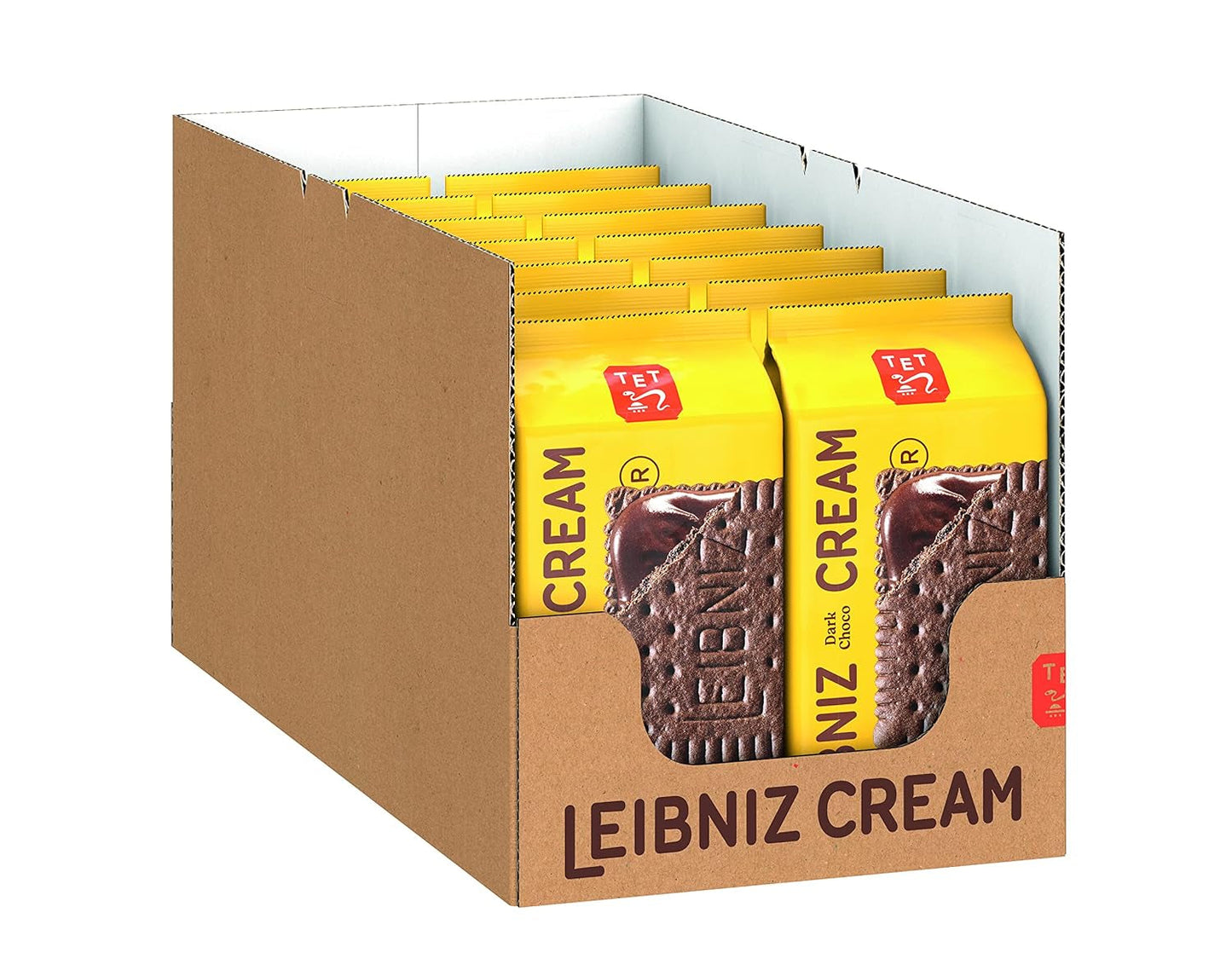 Galletas crujientes con crema de cacao y chocolate amargo, paquete de 14, para almacenamiento o venta (14 x 190 g)
