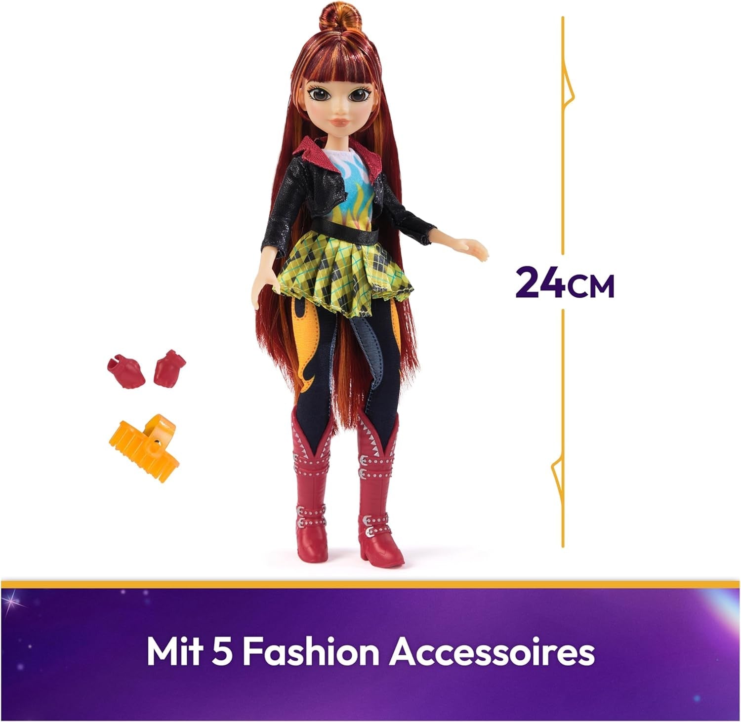 Muñeca Valentina de Unicorn Academy: la muñeca original de la popular serie de Netflix, mide 24 cm de alto y tiene 5 accesorios para juegos de rol imaginativos, para niños de 4 años en adelante