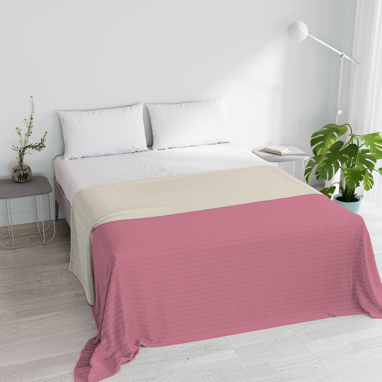 Colcha Verano Microfibra Naranja/Oxido Para Cama Matrimonial 250 X 250 Cm Edredones y edredones Naty Shop Rosa/Crema Matrimonial 250X250Cm