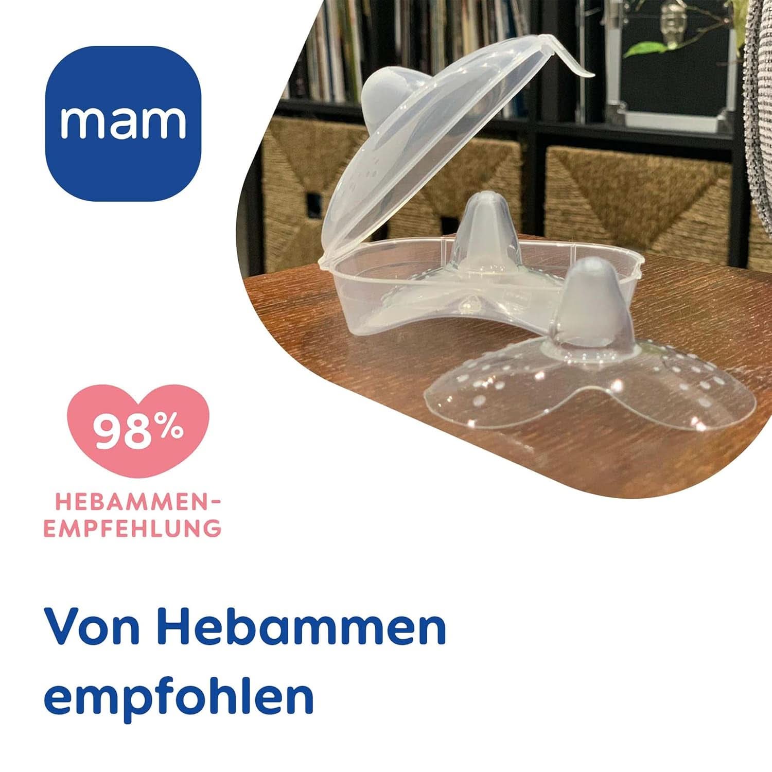 MAM Stillhütchen Größe L (Ø 23 Mm) Im 2Er-Set, Extra Weiche Brusthütchen Zum Schutz Beim Stillen, Brustwarzenschutz Für Maximalen Hautkontakt Zwischen Mutter Und Kind Accessories Alimentación y Lactancia Bebe Naty Shop