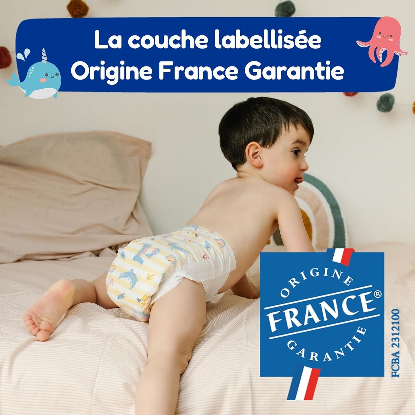 - Tamaño de pañal 4+ 9-20 kg – Ökologische Babywaidern – natürliche Babypflege, hypoallergen, ohne Parfüm und auslaufsicher – hermestellung in Frankreich – 126 pañales desechables – 1 mes