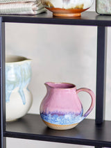 Bloomingville Taza para leche Paula de gres - Diseño decorativo, perfecta para la mesa del desayuno, con textura natural, 435 ml (Rosa)
