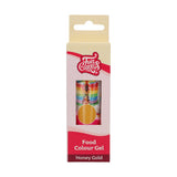 Colorante alimentario Funcakes, gel color Honey Gold: Colorante alimentario altamente concentrado para masas, natas, fondant, mazapanes y repostería. Fácil dosificación. Una sola gota para crear colores vibrantes. Halal. 30 gramos.