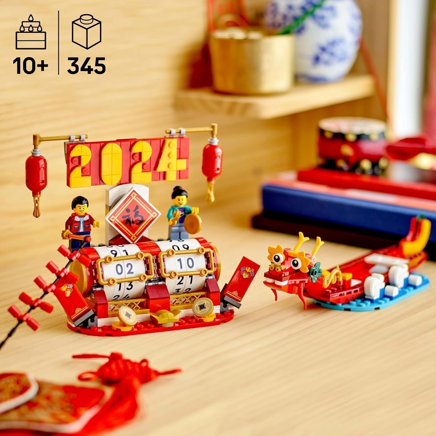 LEGO Calendario navideño, regalo navideño chino para niños y niñas, set de construcción del Año Nuevo Lunar, permite a los niños jugar imaginativamente, juguete festivo, decoración del Año Nuevo Chino 40678 Juegos de construcción Besuche den LEGO-Store