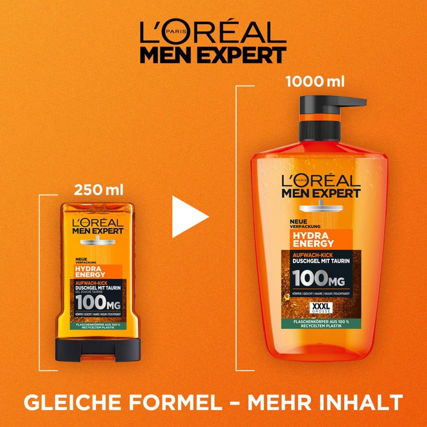 L'Oréal Men Expert XXXL Gel de ducha y champú para hombre, 1 litro Naty Shop