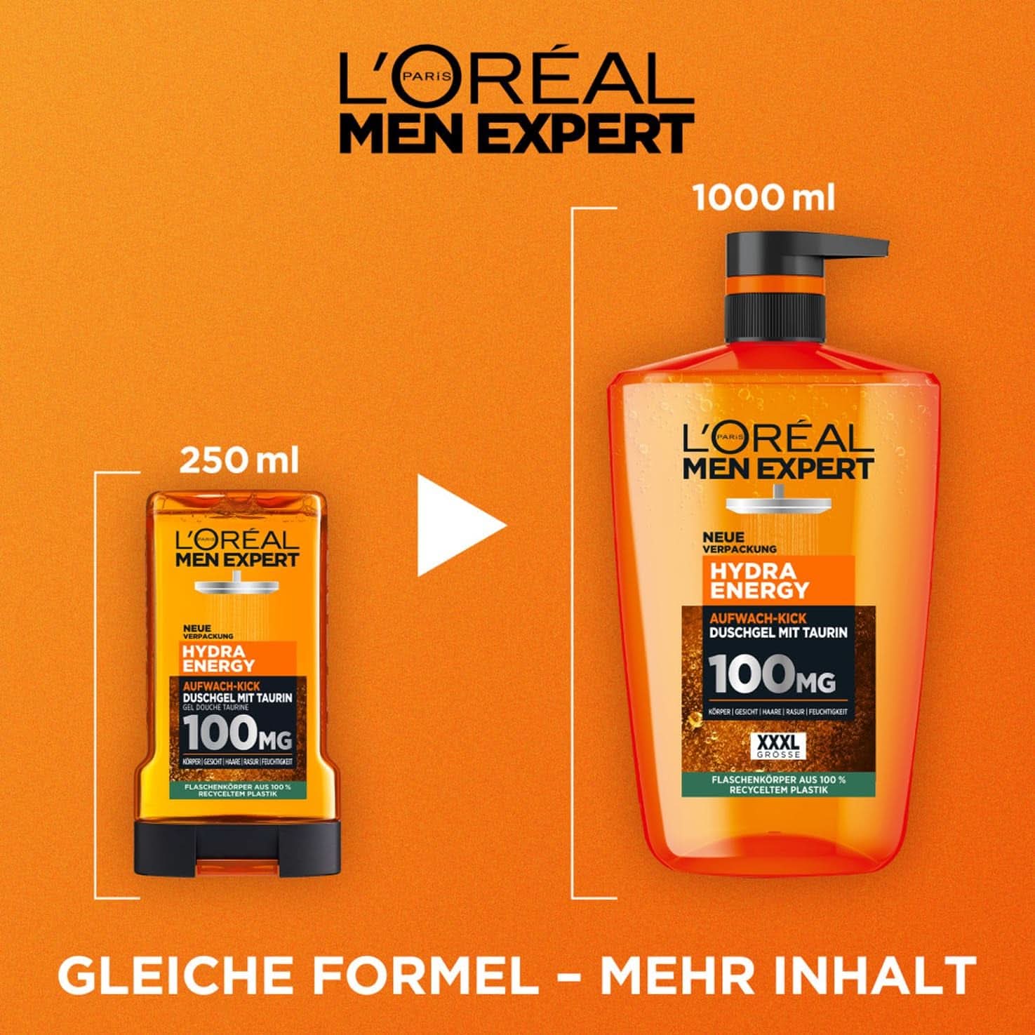 L'Oréal Men Expert XXXL Gel de ducha y champú para hombre, 1 litro Naty Shop