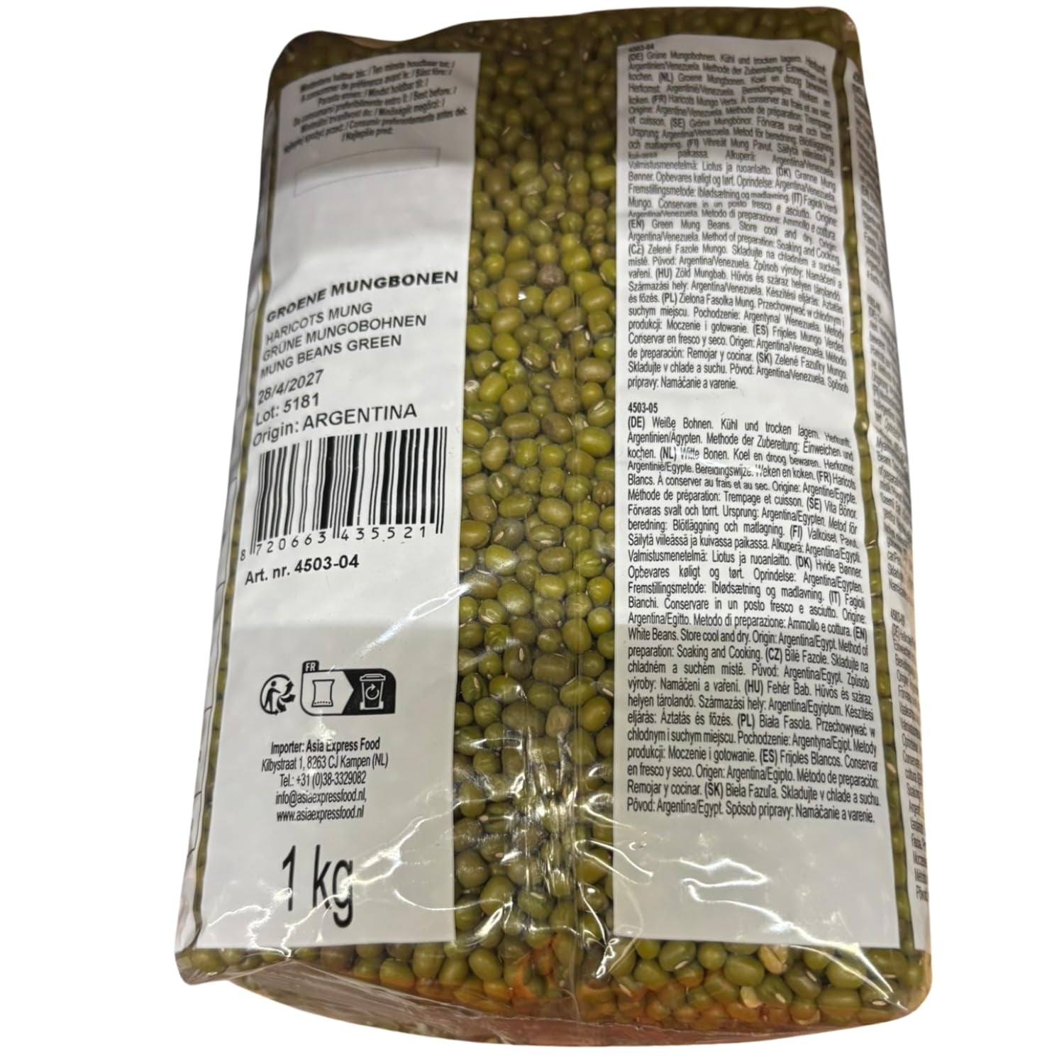 AFROASE - Judías verdes mungo - 1 x 1 kg