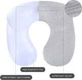 Aiqinu Almohada inflable para el cuello, almohada de viaje, almohada inflable compacta de cuello rápido con funda de almohada lavable para viajes en coche, avión, tren, oficina, almohadas de viaje familiares Naty Shop