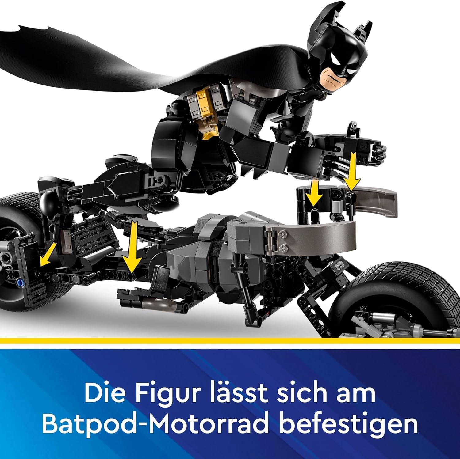LEGO DC Batman: Bloques de construcción Batman con Batpod, juguete de película de superhéroes, set de juego de aventuras para niños, regalo para niños y niñas 76273 Juegos de construcción Besuche den LEGO-Store