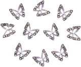 10 piezas de dijes de uñas de mariposa de aleación, piedras colgantes de Metal para decoración de uñas, piedras para diamantes, gemas, joyería de uñas, decoraciones artísticas, fabricación de joyas