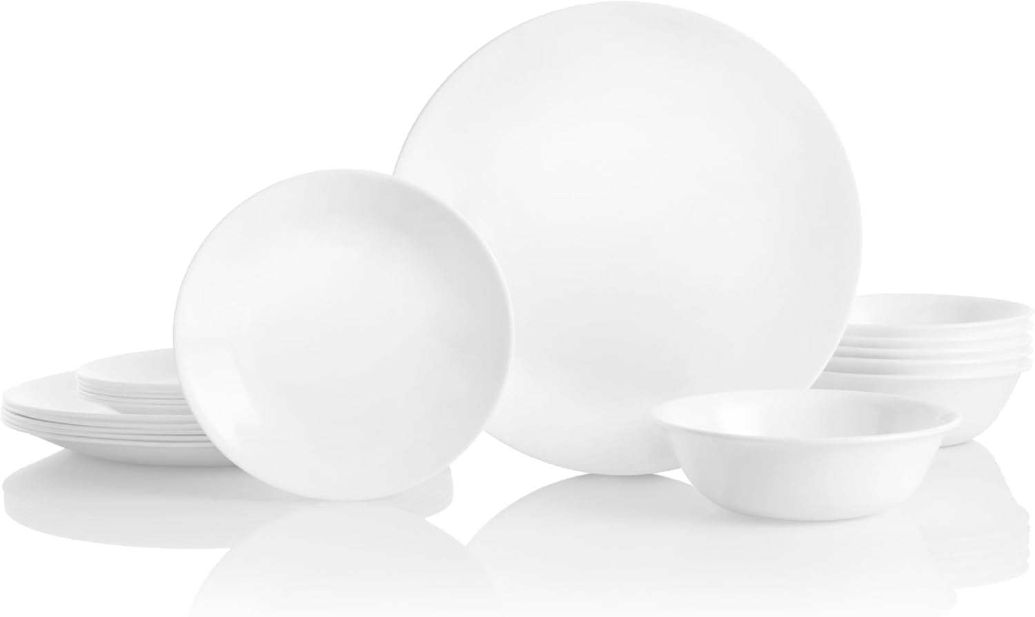 Juego de Vajilla para 6, 18 Piezas, Resistente a Roturas, Blanco Invierno, Información no Disponible, Blanco Invierno