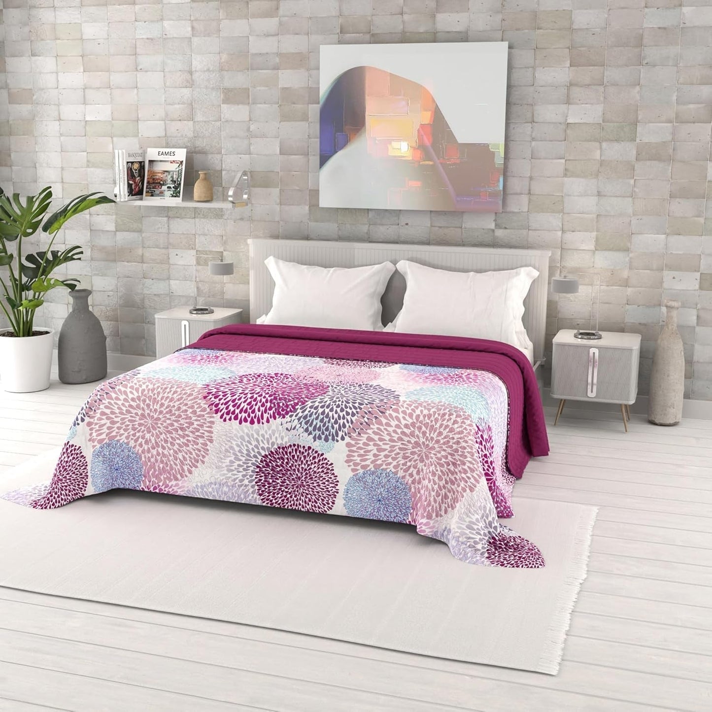 Colcha De Verano Estampada Fantasía, Relleno De Poliester, Pétalos, 260X270Cm Edredones y colchas Naty Shop Soffioni 260X270Cm