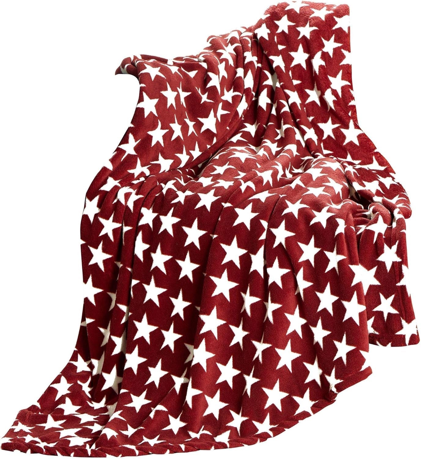 Celinatex manta mullida 150 x 200 cm manta burdeos sofá manta suave estrellas microfibra polar Oeko-Tex Moonlight Camas y mantas Besuche den CelinaTex-Store Burdeos estrellas 150 x 200 cm