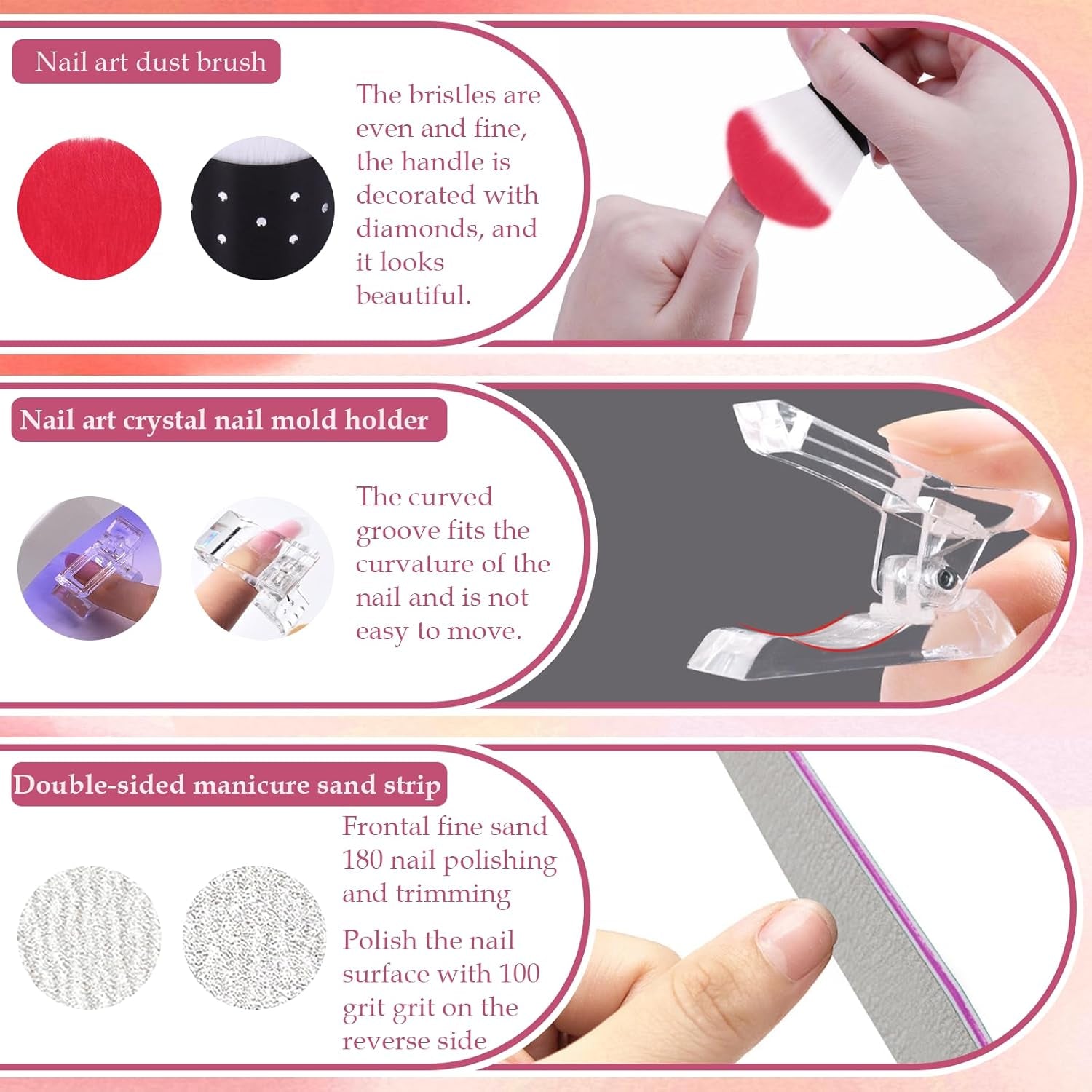 Juego de 288 formas de uñas duales, juego de decoración de uñas de doble forma, 12 formas de extensión de uñas, formas de uñas de gel, adecuado para principiantes y manicuristas