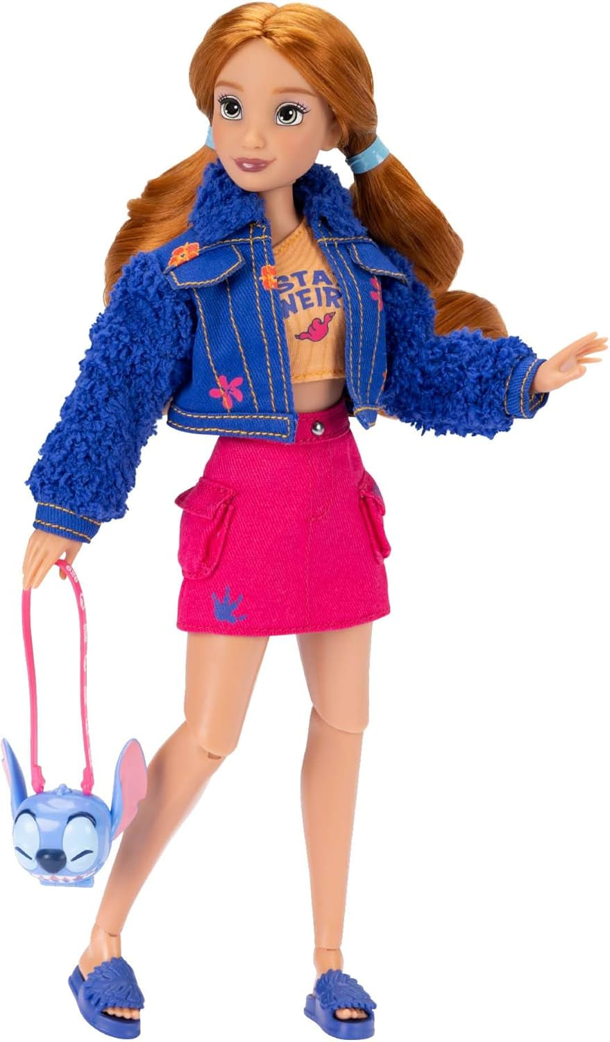 ¡Muñecas de moda Disney ILY 4EVER Stitch con cabello rojo, 29 cm de altura, con 13 puntos de articulación, dos conjuntos completos para combinar y un brillante anillo de Mickey para ti!