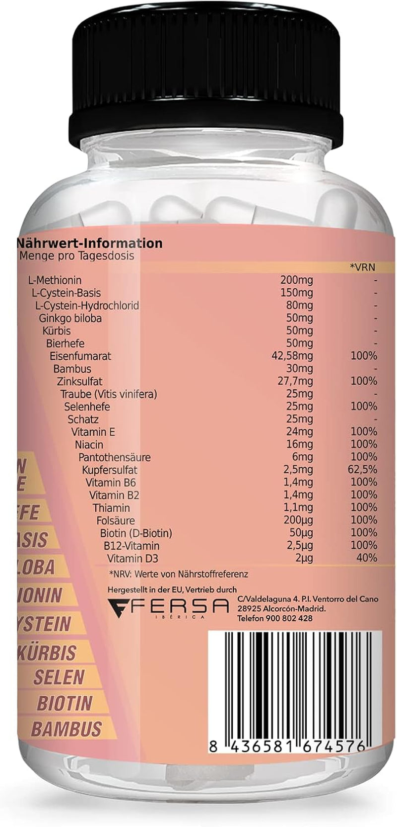 Healthy Fusion Haircomplex, eficaz contra la caída del cabello, 30 cápsulas Cuidado del cabello Naty Shop