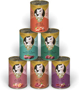 KITTY Cat Paté Mix 2, 6 x 400 g, comida húmeda para gatos en paquete de muestra, comida sin cereales con taurina, aceite de salmón y mejillones de labios verdes, alimento completo con alto contenido en carne, fabricado en Alemania