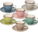 Urban Paste, paquete de 6 tazas de café con platillos, cerámica