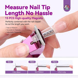 Saviland Cortador de Manicura de Uñas Cortador con 15 Imanes, Uñas de Gel Cortauñas Manicura Cortador de Uñas para Uñas Artificiales Uñas de Gel Uñas Acrílicas Uñas Postizas (Rojo Rojo)