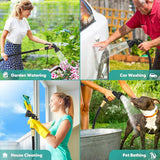 Manguera de jardín extensible flexible de 15 m, manguera de agua flexible con 8 funciones de pulverización, manguera de jardín flexible de 1/2 pulgada a 3/4 pulgada, para riego de jardín, lavado de autos, lavado y riego